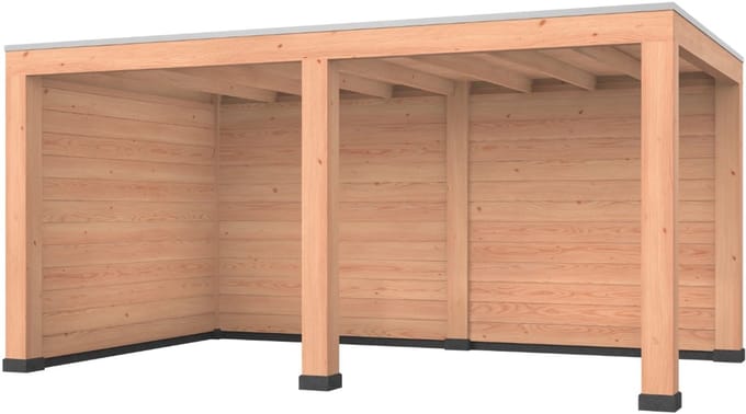 Douglas overkapping, 500 x 300, met achterwand en zijwand, Westwood Modern Plus