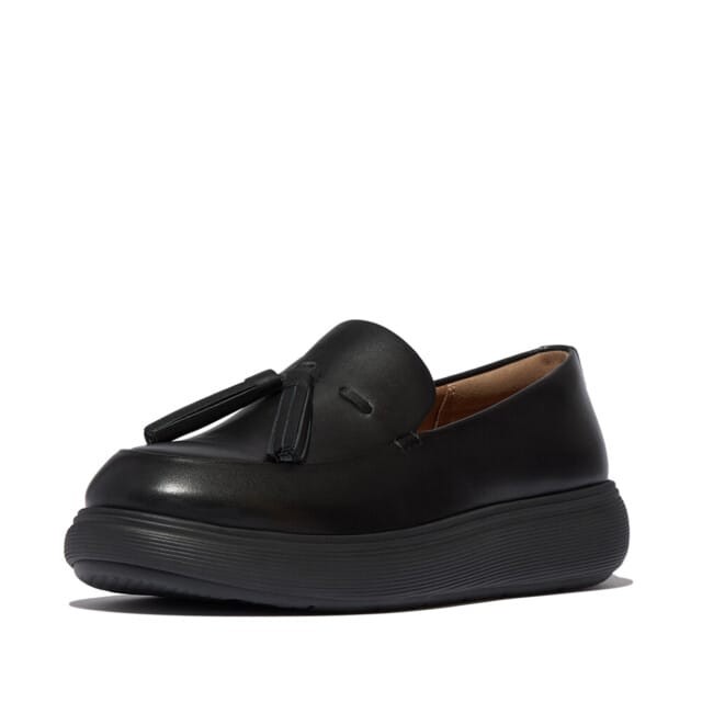 FitFlop IQ-Comff Tassel Leather Loafers ZWART - Maat 42