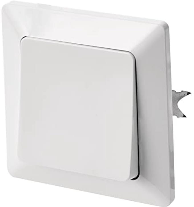 Wisselschakelaar Wit Glans 250 V~/10 AX - Lichtschakelaar met Wip en Frame - IP20 Geschikt voor Binnen