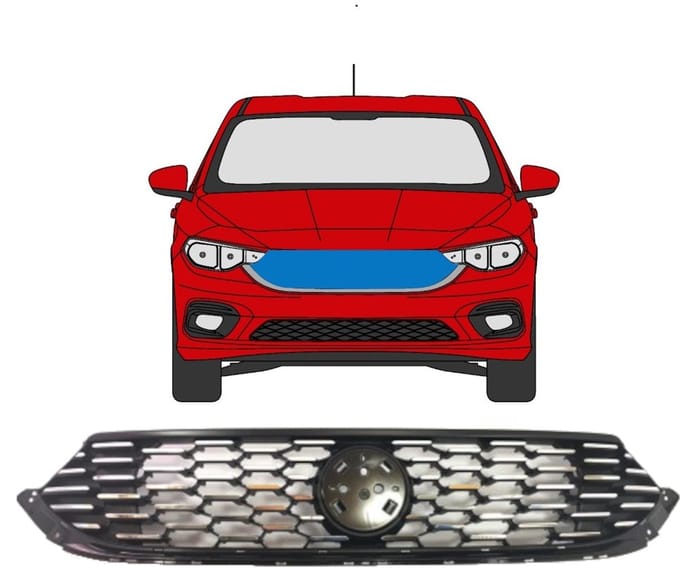 Verchroomde grill voor Fiat Tipo 2016-