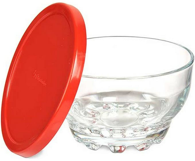 Kommenset Karaman Rood Transparant Glas Polyethyleen Ø 10,5 cm 275 ml (8 Stuks)