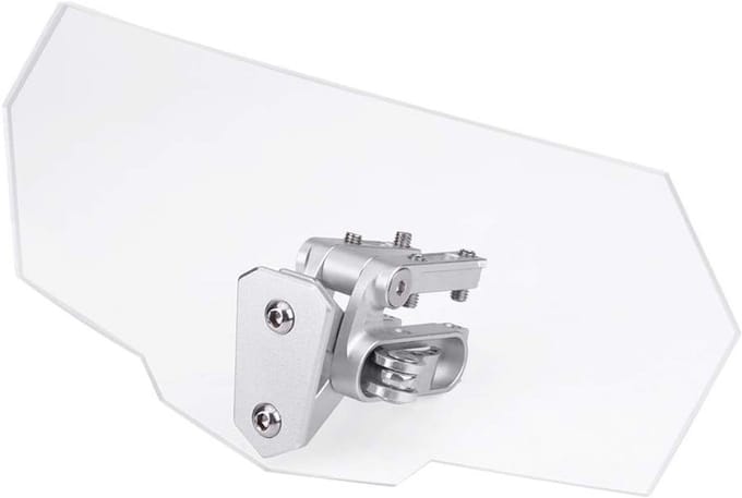 Motorcycle Windshield Universal Adjustable Transparent Motorcycle Windshield Windshield Front, transparent/silver, Modern