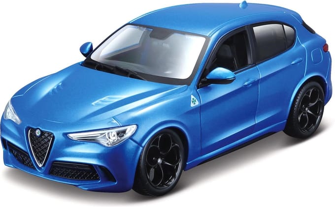 Bburago Alfa Romeo Stelvio - Modelauto - Schaal 1:43 - Blauw Metalic