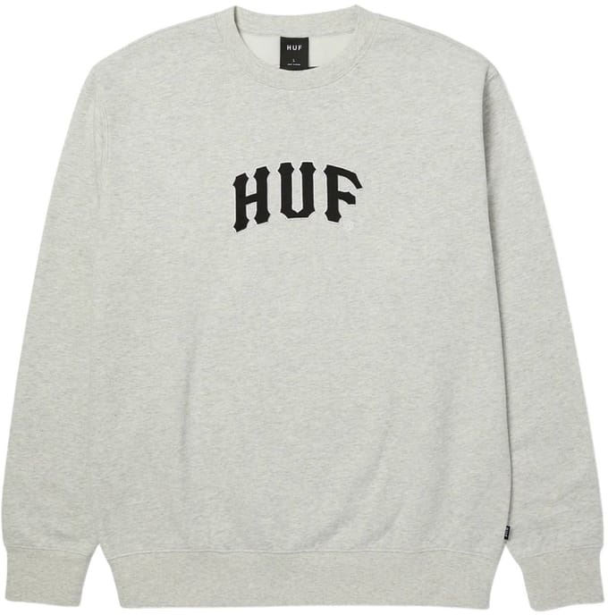 HUF Arch Applique Crewneck Casual sweater heren Grijs M