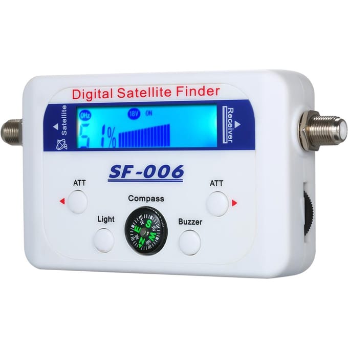 Digitale satellietzoeker Satellietsignaalmeter Mini digitale satellietsignaalzoeker Meter met LCD-scherm Digitale satellietzoeker met kompas wit