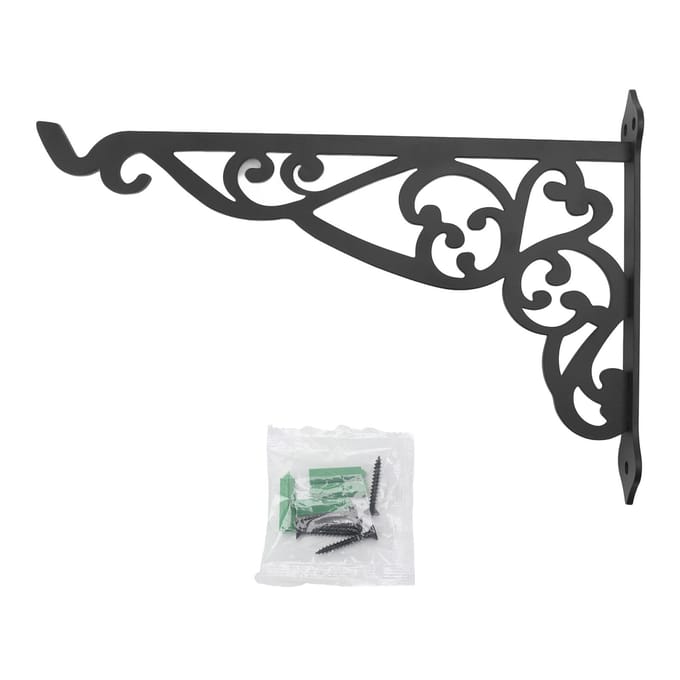 Support Suspendu d'Extérieur Fer Noir Multifonctionnel Décoratif pour Planteur, Mangeoire à Oiseaux, Lanterne white