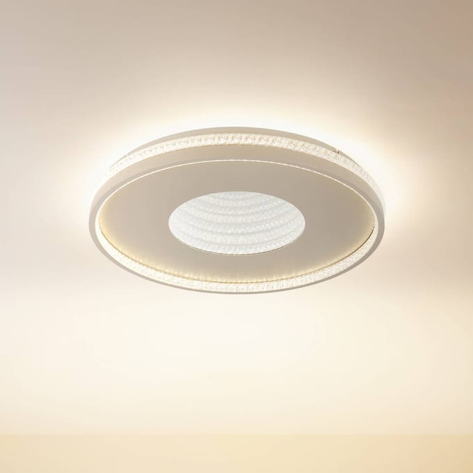 Globo LED plafondlamp Shirley, zandkleurig, Ø 51 cm, CCT, dimbaar