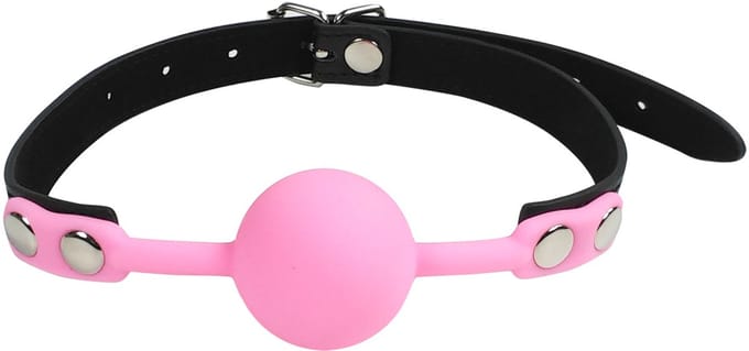 Smart Moves - Siliconen Ball Gag - Zwart/Roze