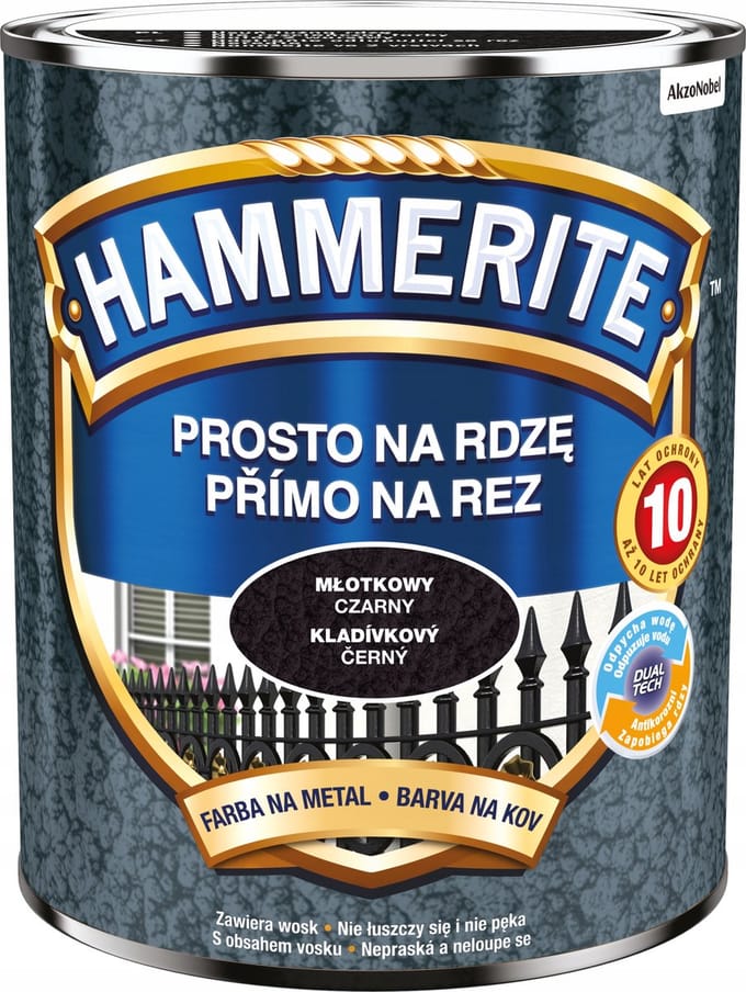 Hammerite Direct op roest Roestverf Anticorrosieverf 0,7l, Zwart