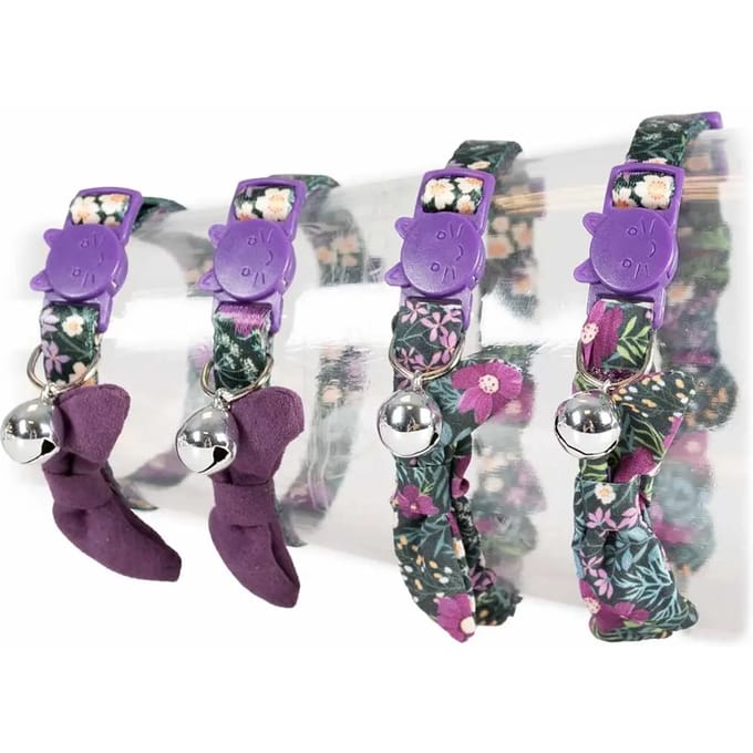 Kattenhalsband retro bloemen gemengde kleuren 20-30 cm