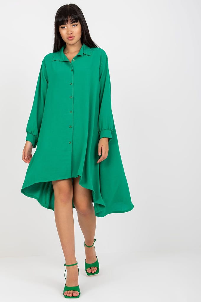 Structured Drape Dress - Green / One Size