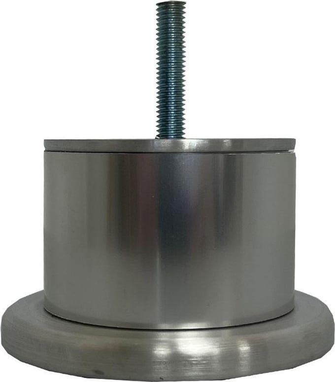 FLE - Stalen meubelpoot chroom rond ø 9 cm en hoogte 5 cm (M8)
