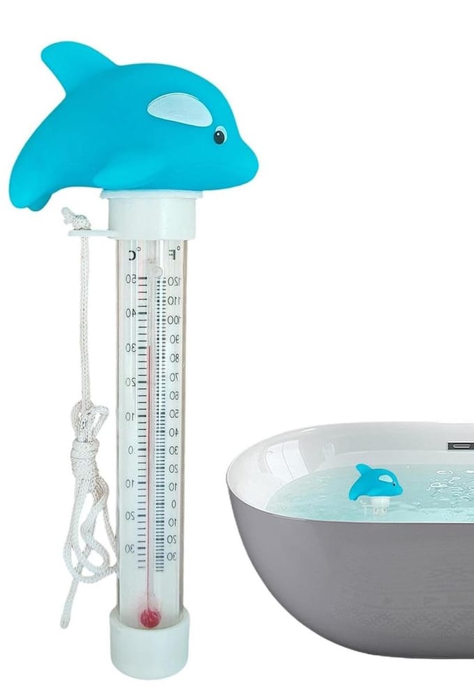 Zwembadthermometer - Drijvende meter - Water temperatuur meten - Gemakkelijk afleesbaar - 20 cm - Blauwe dolfijn