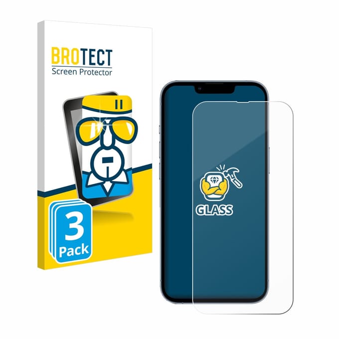 BROTECT - Glas Screenprotector voor Apple iPhone 13 Pro - Gehard Beschermglas 9H 3 Stuks