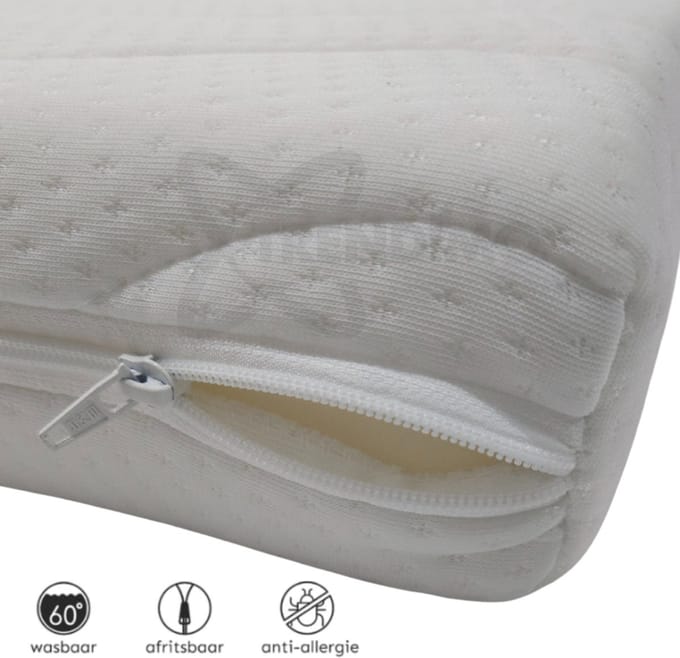 Topper - Topdek matrashoes matrastijk 90x200 met rits 6 - 9cm kern