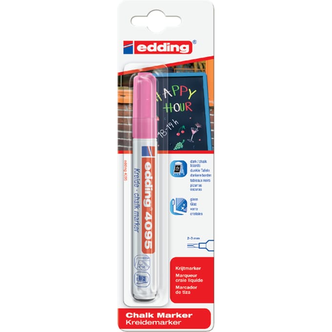 Krijtstift edding 4095 rond neon roze 2-3mm blister | Blister a 1 stuk