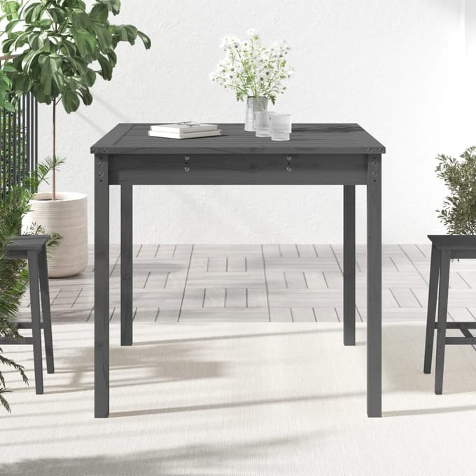 vidaXL - Tuintafel - 82,5x82,5x76 - cm - massief - grenenhout - grijs