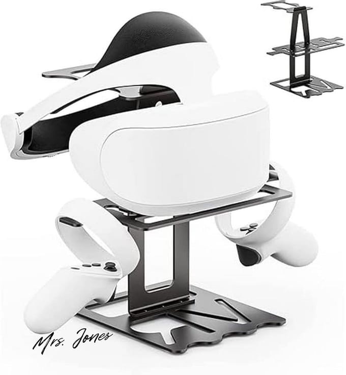 Mrs. Jones VR headset standaard - headset displayhouder en controller houder montagestation - verticale standaard voor Quest 2/Rift S/GO/HTC Vive Pro/Valve Index - touch-controller houder .
