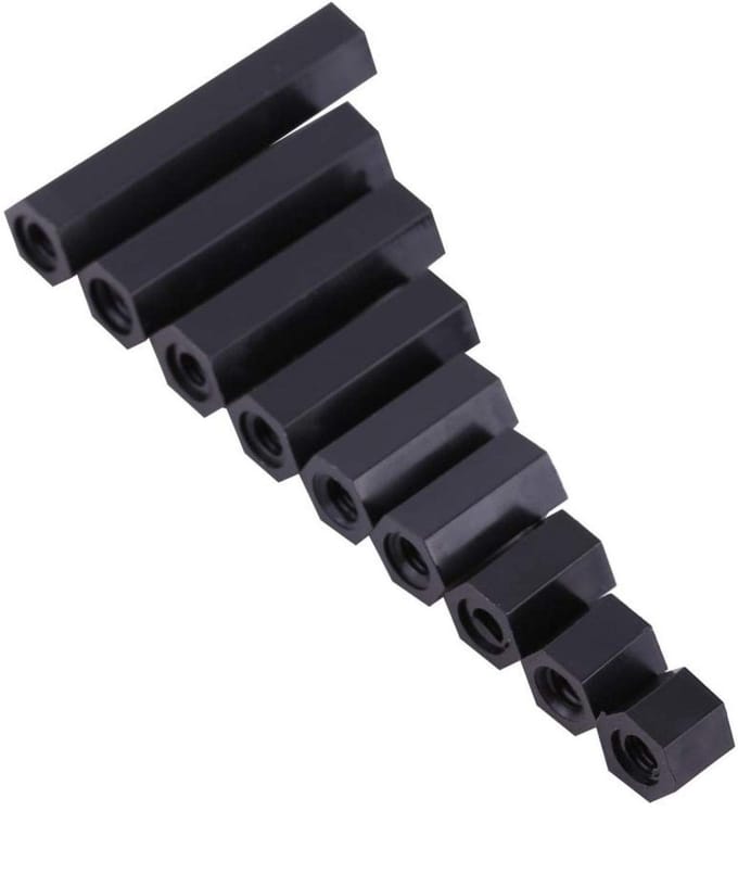 Dailygoods - 100 Stuks PA66 M3 Vrouwelijk Hex Schroefdraad Spacers (M3 x 5)