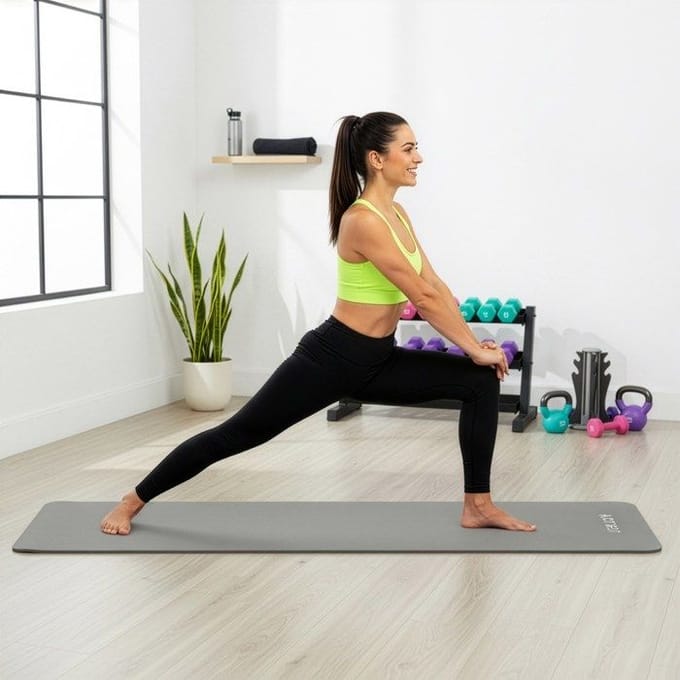 Actiget® Yogamat - Extra Dik - Inclusief Draagriem - 183 x 61 x 1 CM - Grijs