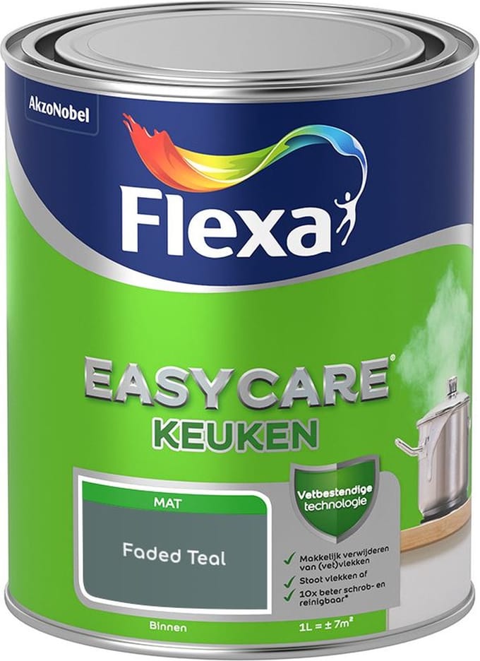 Flexa - Easycare Keuken - Faded Teal - Mengverf - 1 L