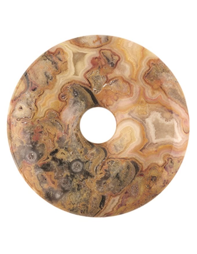Agaat crazy lace donut 40 mm