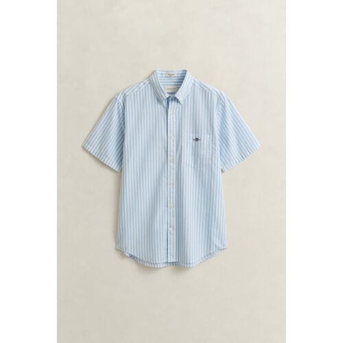 Gant Overhemd Classic Poplin Stripe Short Sleeve Sky Blue / male
