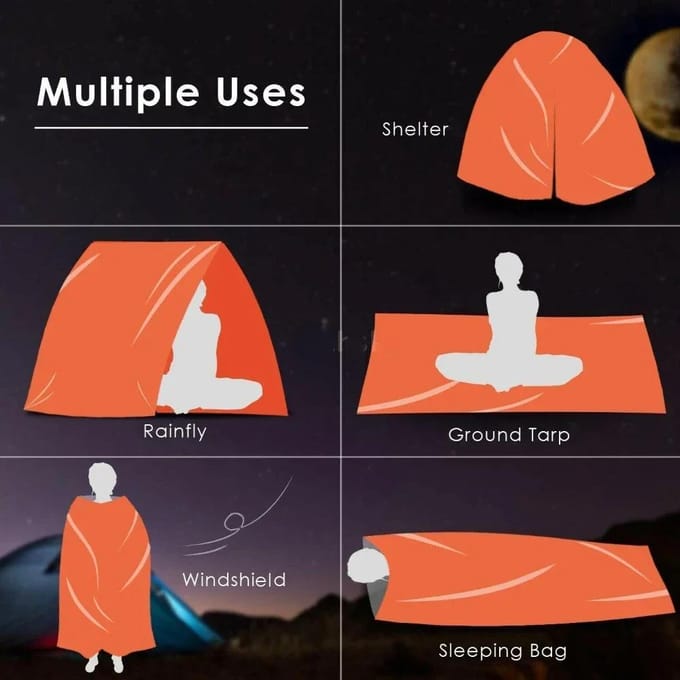 Wildernis overlevings isolatiedeken orange