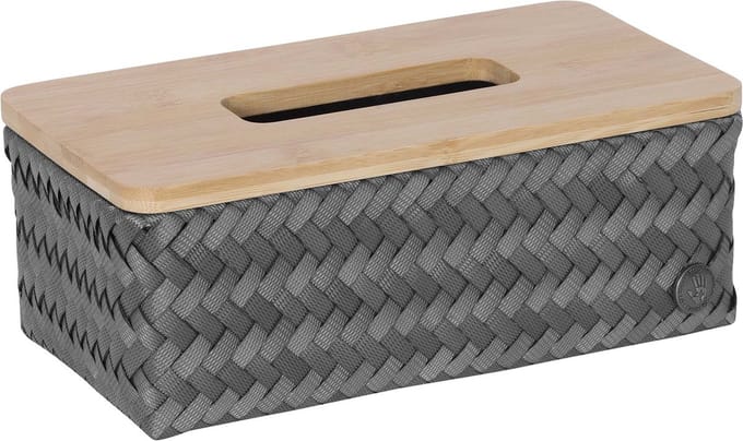 Tissuehouder - Tissuebox - Tissuedoos - Zakdoekdoos - Met deksel - Handed By Top Fit rectangular - donkergrijs - dark grey