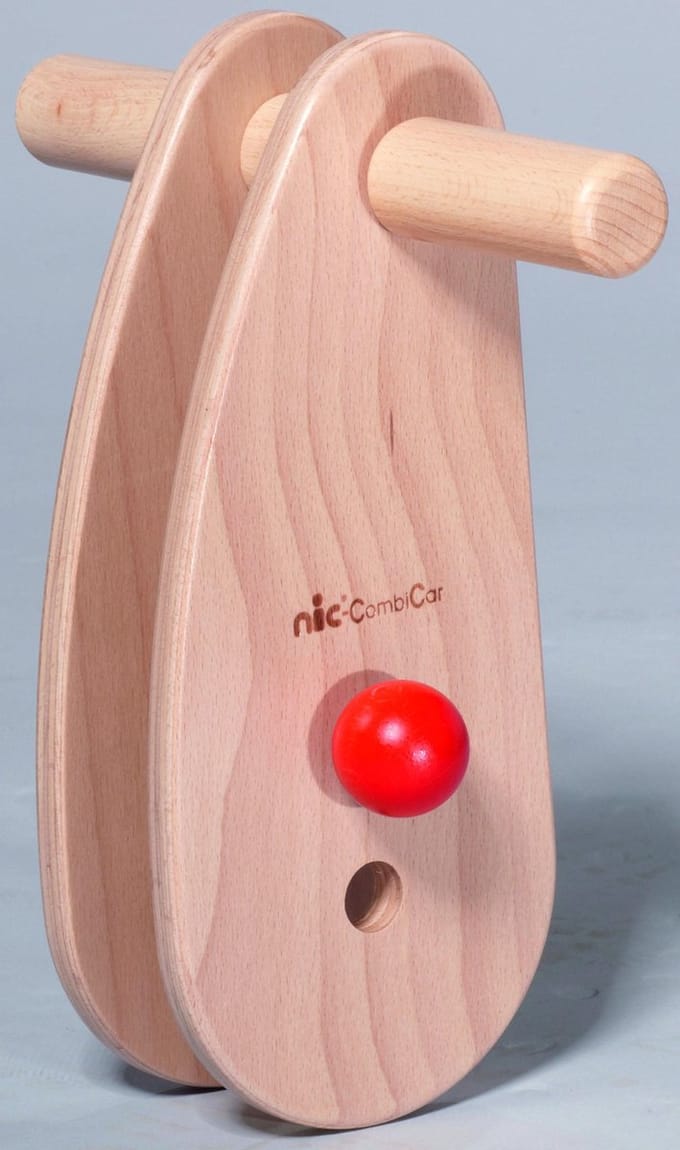 Nic Loopwagen Uitbreiding Combicar Stuur Hout Bruin