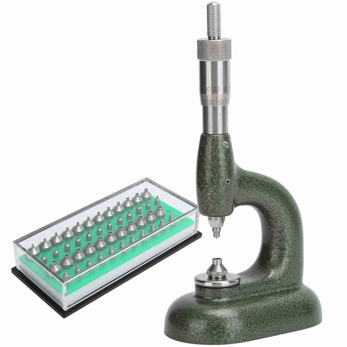 Horlogereparatiegereedschap Horlogemaker Strass Zetmachine Draadspoed Micrometer Donkergroen donkergroene kleur