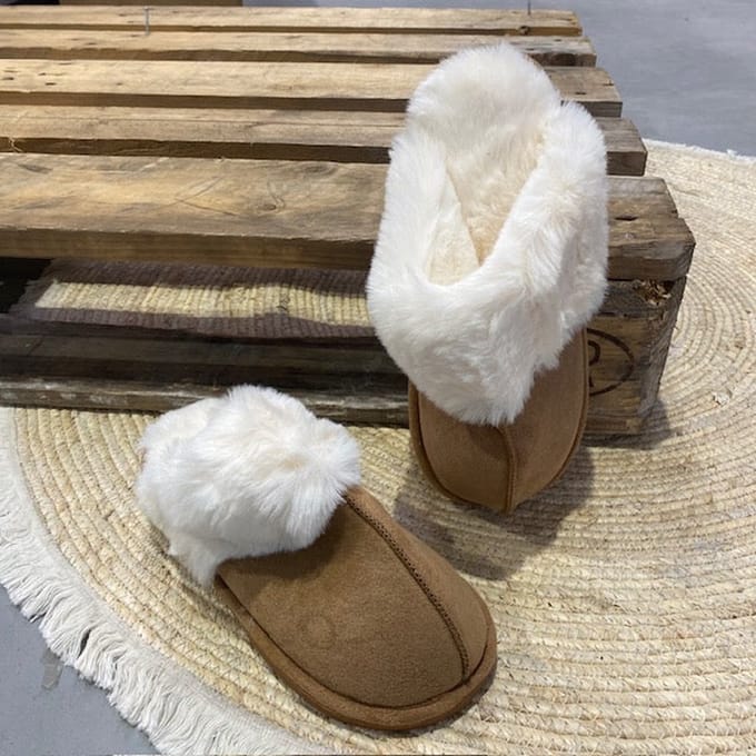 Cozy pantoffels dark camel Camel / 39