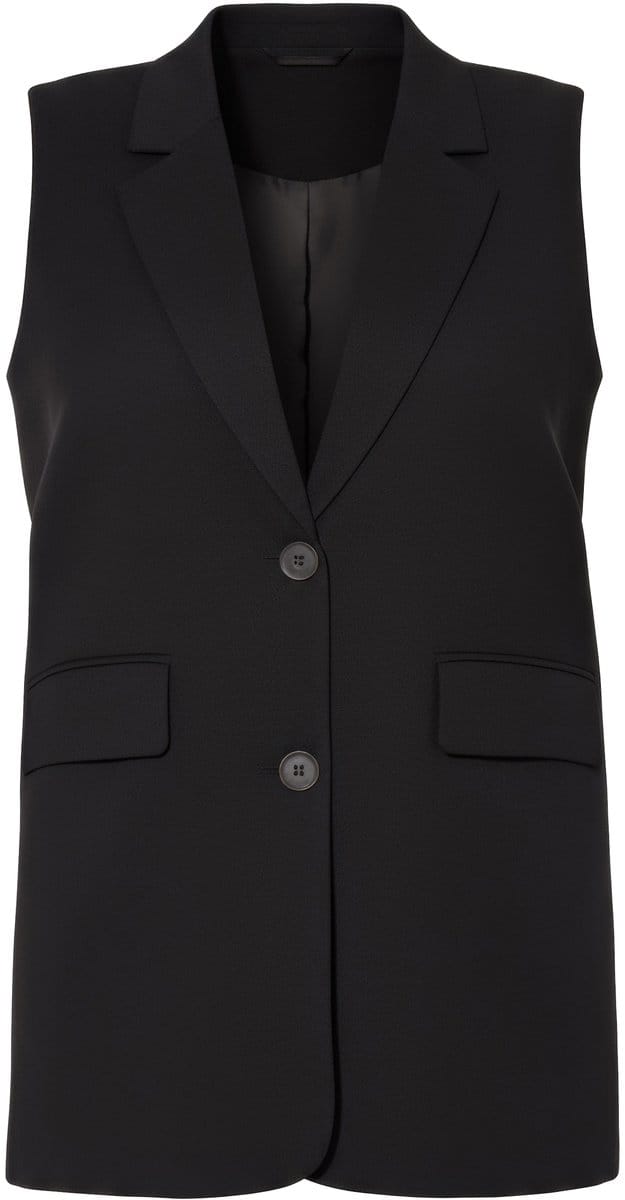 Studio Untold - Dames - Gilet oversized split met knoop op de achterkant - Zwart - Maat 46+