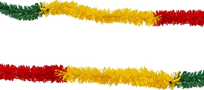 PET Guirlande rood-geel-groen vlakken 5 mtr ø 8 cm Carnaval Versiering
