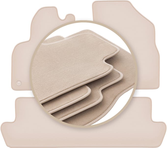 PREMIUM beige vloermatten voor: Peugeot 5008 I crossover 2009-2017