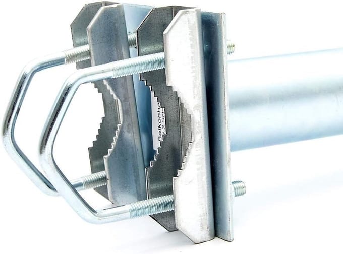 Stalen Antennebeugel - Mastuitlegger Satelliet - Antenne Bevestigen - Verstelbare Klemmen - 45 cm - Zilverkleurig