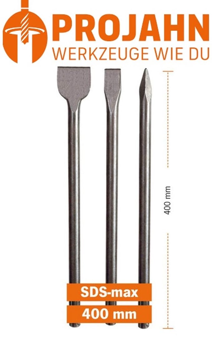 Beitelset 3-delig ECO SDS-max – Punt-, plat- & Spadebeitel (400 mm) – voor Sloop- & Doorbraakwerk