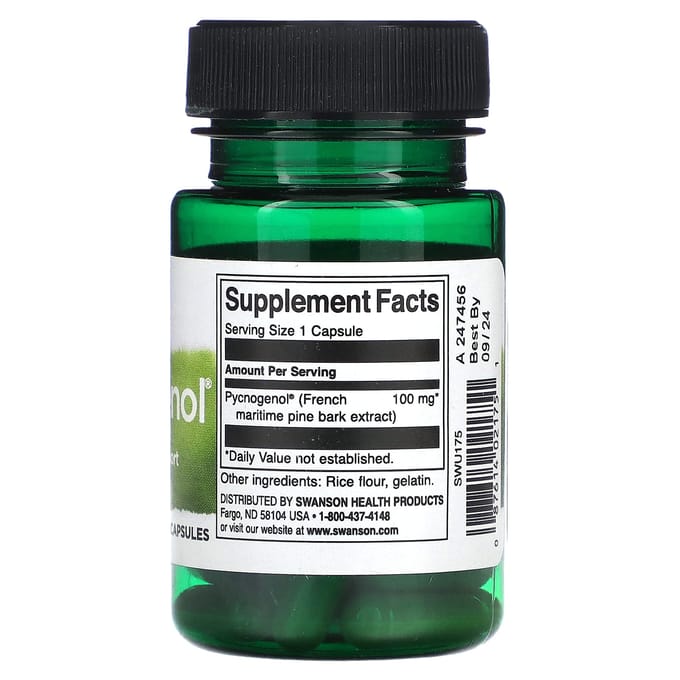 Pycnogenol, 100 mg, 30 capsules