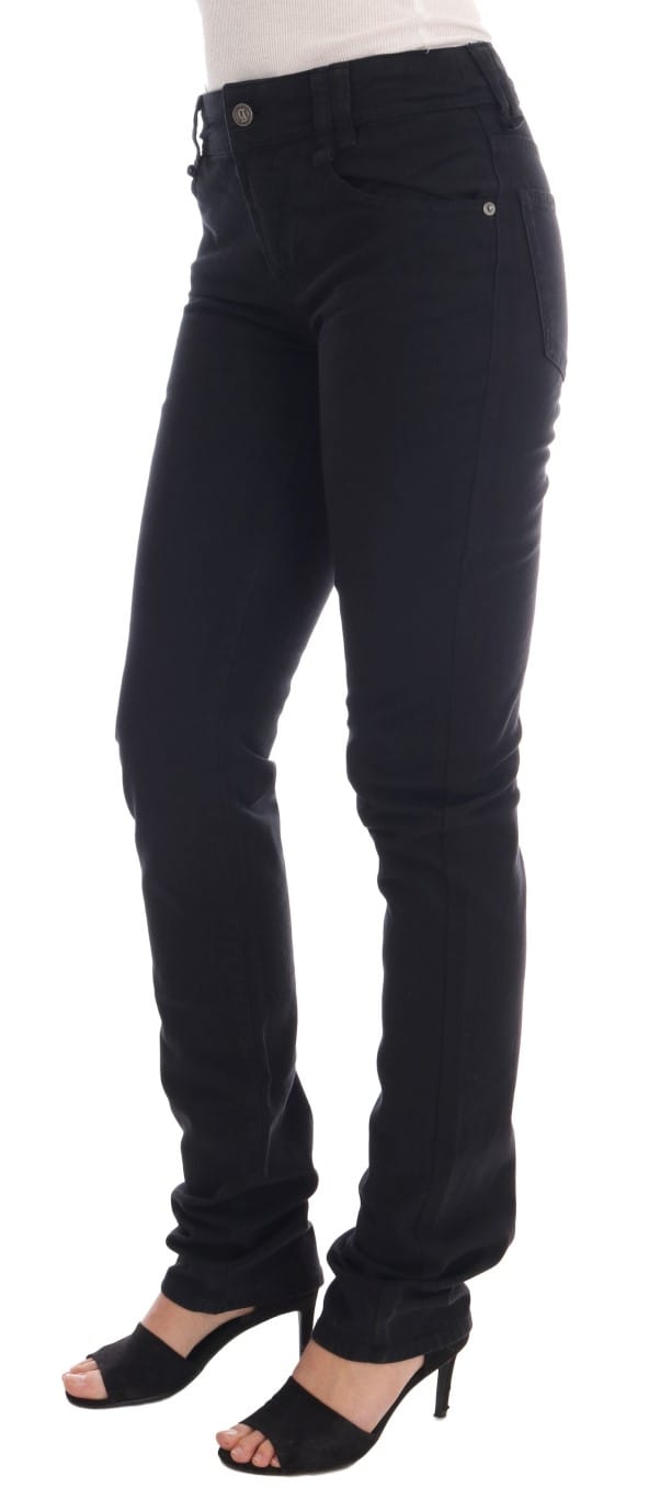 John Galliano Dames Zwarte Katoen Denim Stretch Regular Fit Jeans