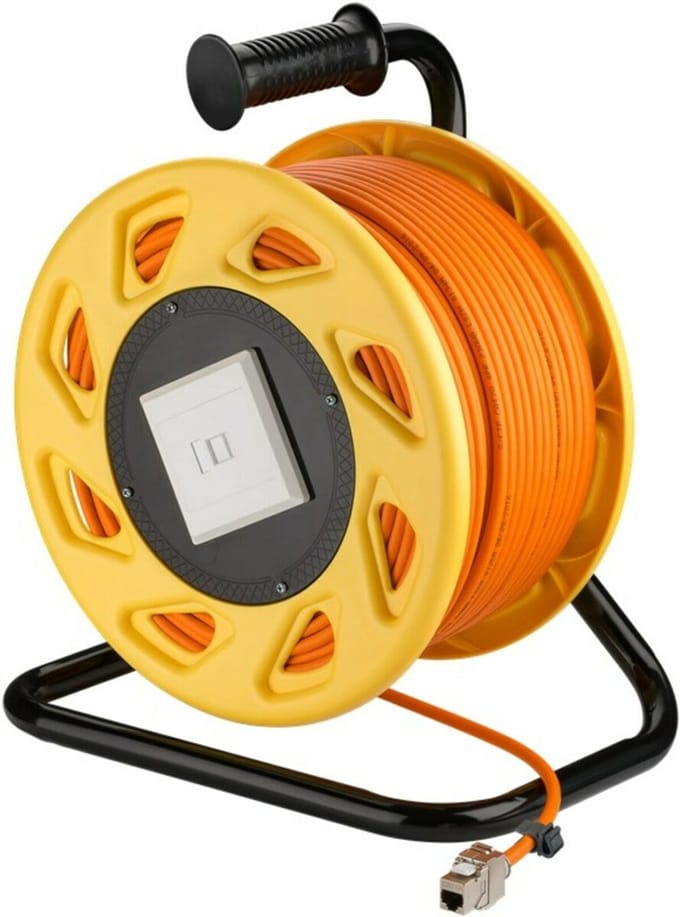 CAT7 S/FTP Kabelhaspel met CAT6a Keystone Connector - RJ45 - 50 Meter