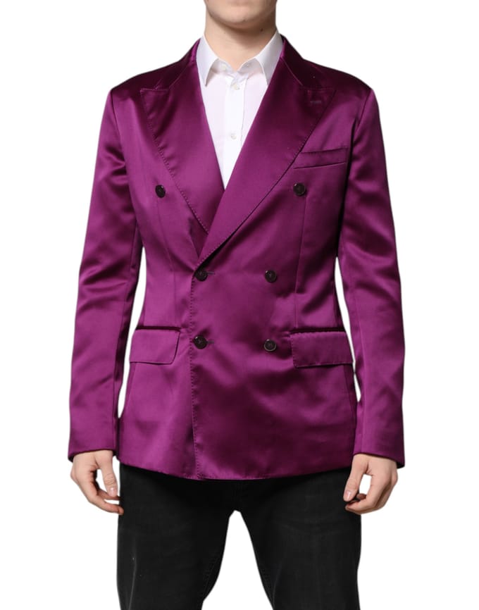 Dubbelgeknoopte Zijden Blazer