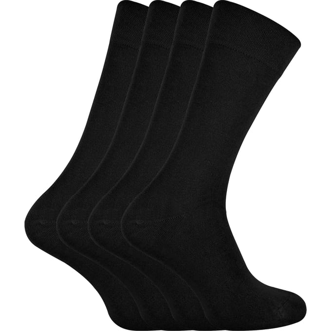 Set van 4 zachte, ademende herensokken van bamboe - Zwart
