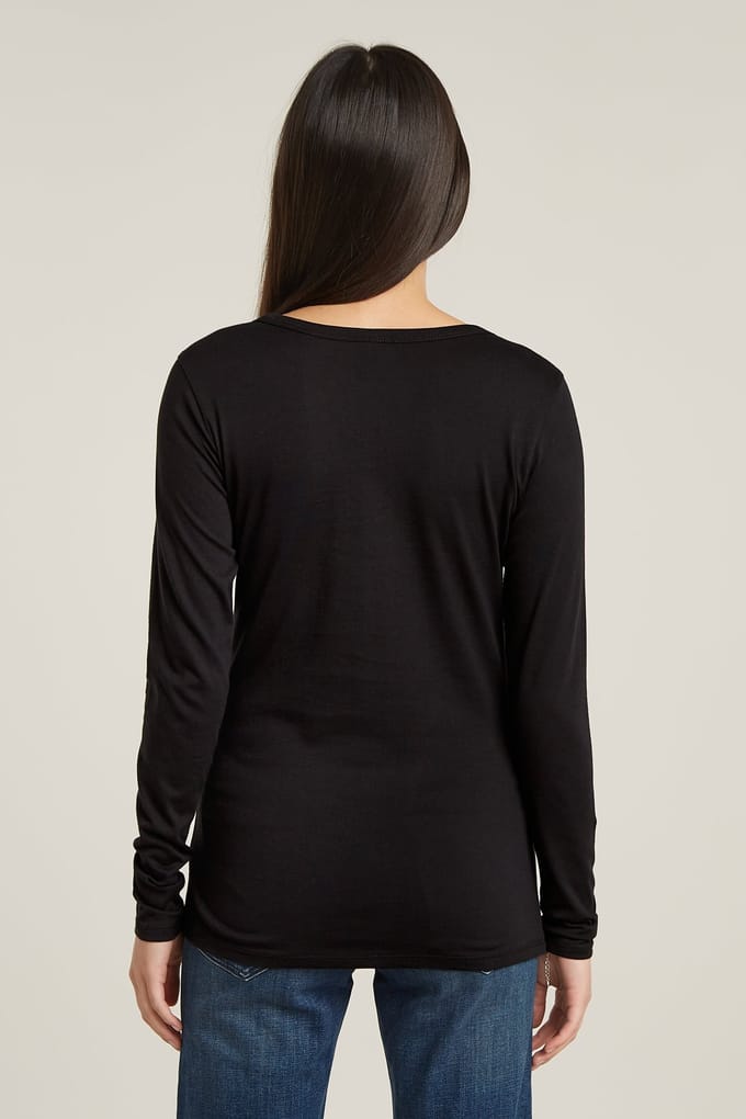G-Star Slim R T L/s Dk Black Taglia: S | Maglie a manica lunga Outlet | Donna | Nero