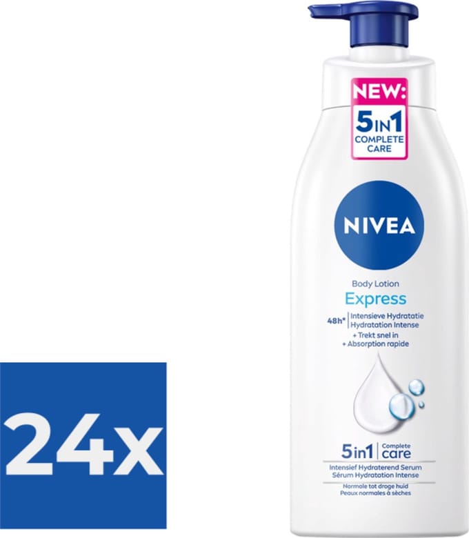 NIVEA Express Bodylotion - 400 ml - Voordeelverpakking 24 stuks