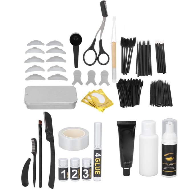 3 in 1 Waterdichte Wenkbrauw Tint Perm Wimperlift Tint Kit Semi-permanente Krullende Wimper Set black
