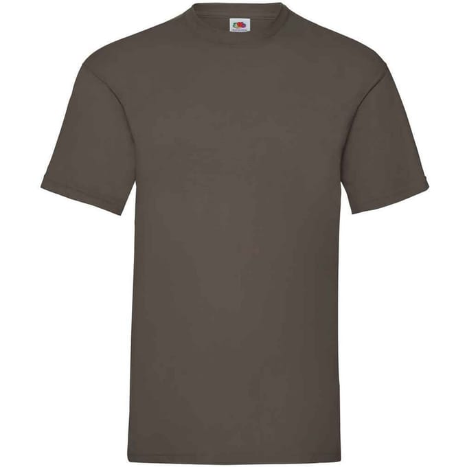 Fruit of the Loom Heren Valueweight T-Shirt (Chocolade)