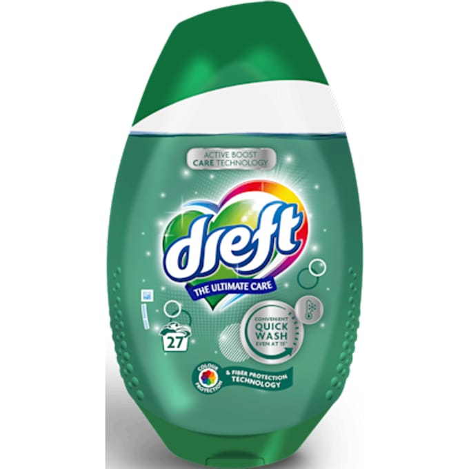 Dreft Quick Wash | Wasmiddel | Green Fiber Protection | 972 ml
