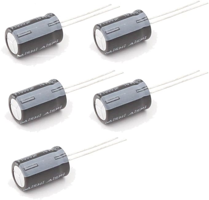 5x Elektrolytische Condensator 1000µF 16V - Hoge Temperatuur 105°C