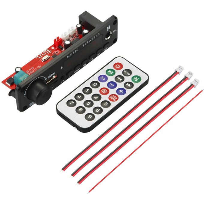 50W DIY versterker Bluetooth MP3 decoderbord DC 12V draadloze auto-audiomuziekspeler 6,5 mm microfoon TF USB FM-radio met microfoon black