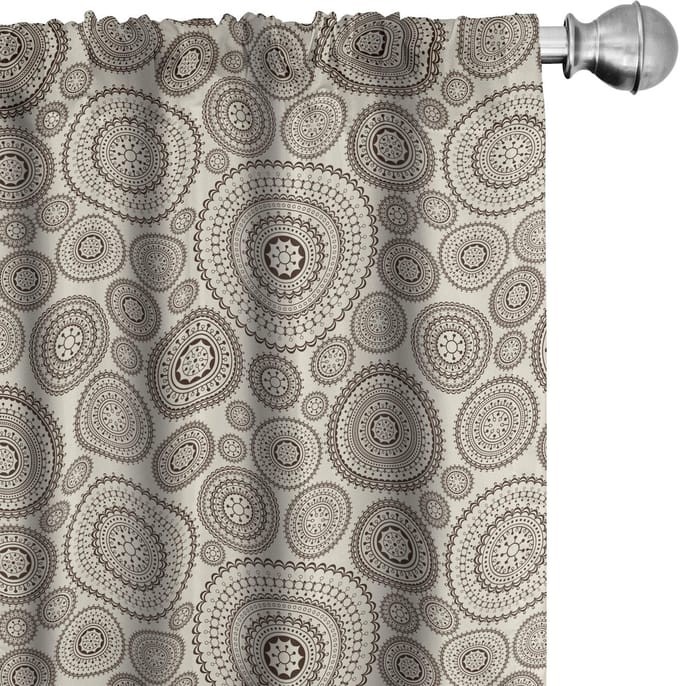 ABAKUHAUS Beige Gordijnen – 2-delige set 75×245 cm – Halfdonker